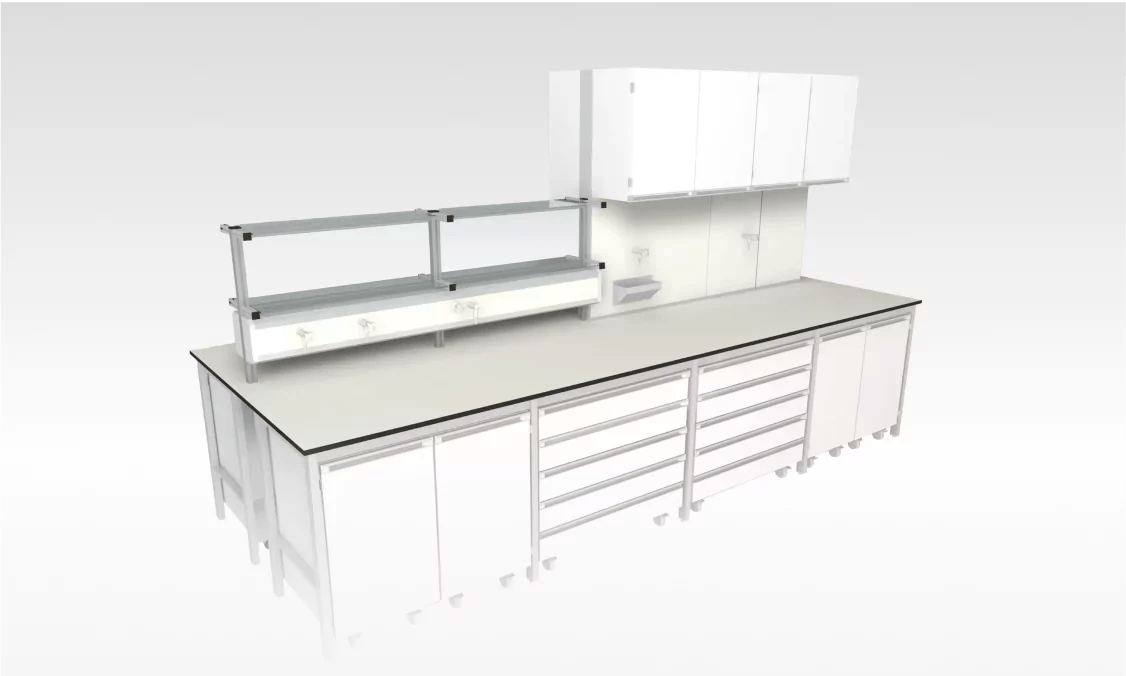 System mebli laboratoryjnych RL6 - System modułowy z mobilnymi szafkami