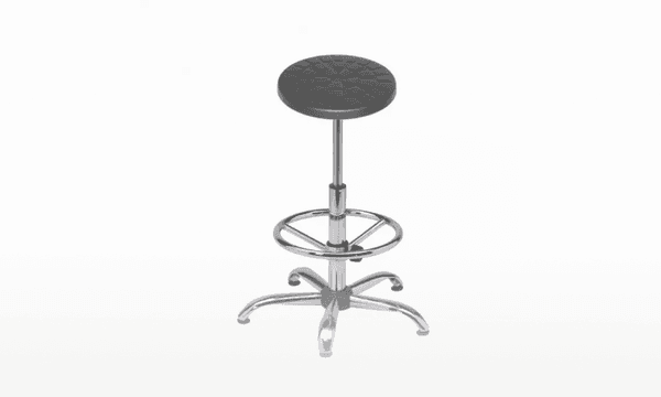 High laboratory stool with height adjustment range from 560 mm to 690 mm