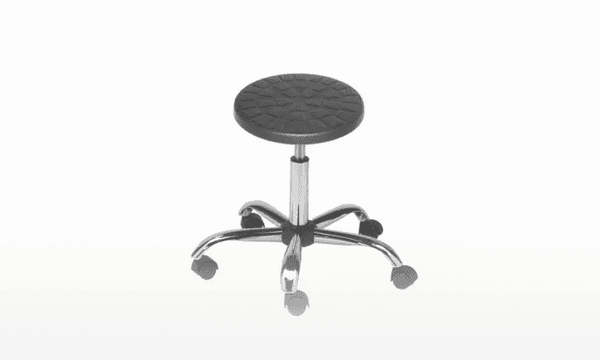 Low laboratory stool with height adjustment range from 420 mm to 550 mm