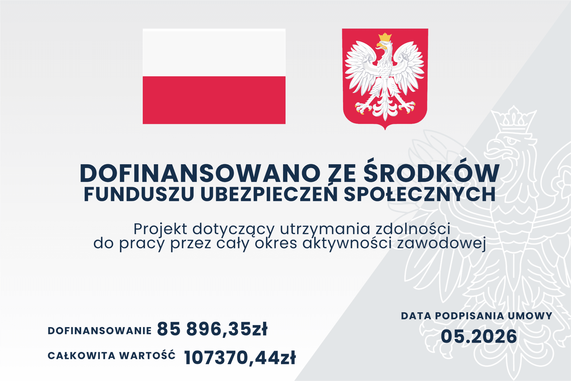 Dofinansowanie ze środków Funduszu Ubezpieczeń Społecznych